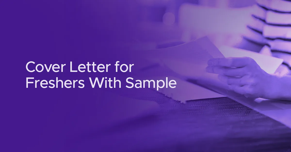 Cover Letter for Freshers With Sample